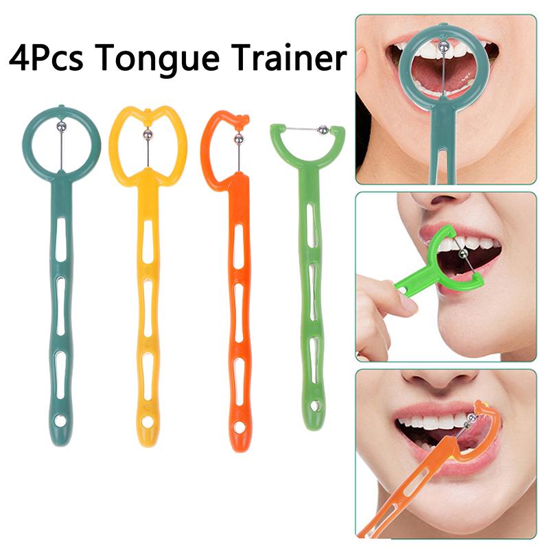 4Pcs Children Tongue Tip Exercise For Adult Kids Speech Therapy Autism Sensory Rehabilitation Oral Tongue Muscle Trainer Talk