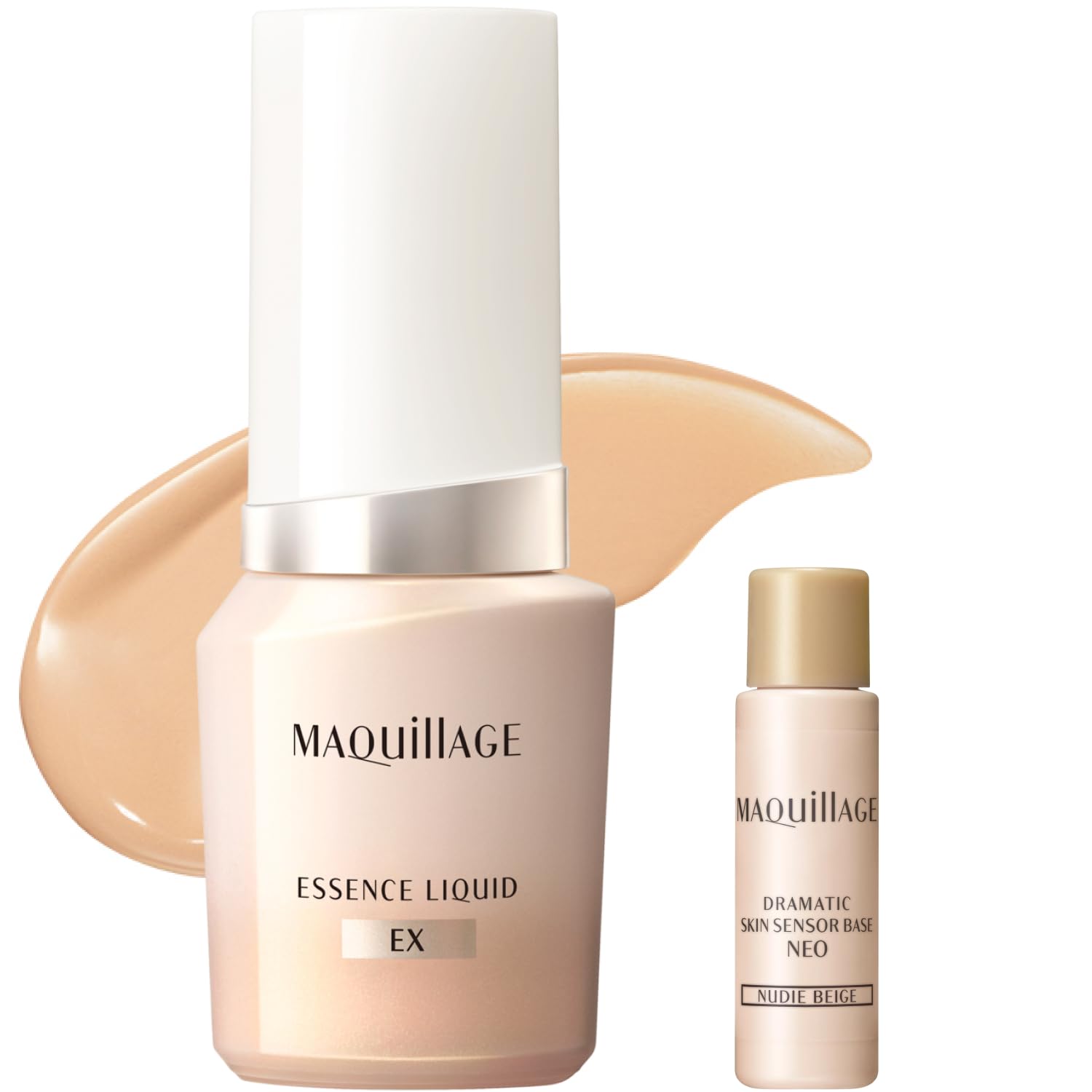 Maquillage Foundation Essence Liquid EX Ochre 20 24mL + Small Makeup Base (8mL) SPF50+ Liquid Foundation 2025 Model Pore Coverage, Glow, Transparency