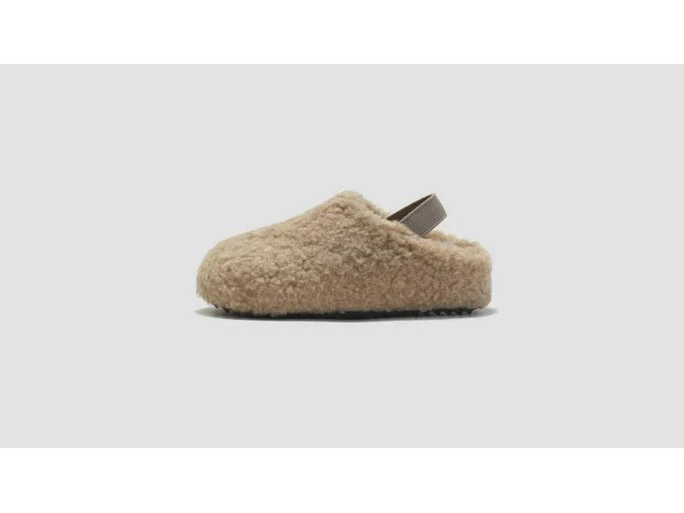Ruizu Kids' Furry Cork Cotton Warm Velvet Sandals - Boys' and Girls' Fleece Plus Cotton Sandals