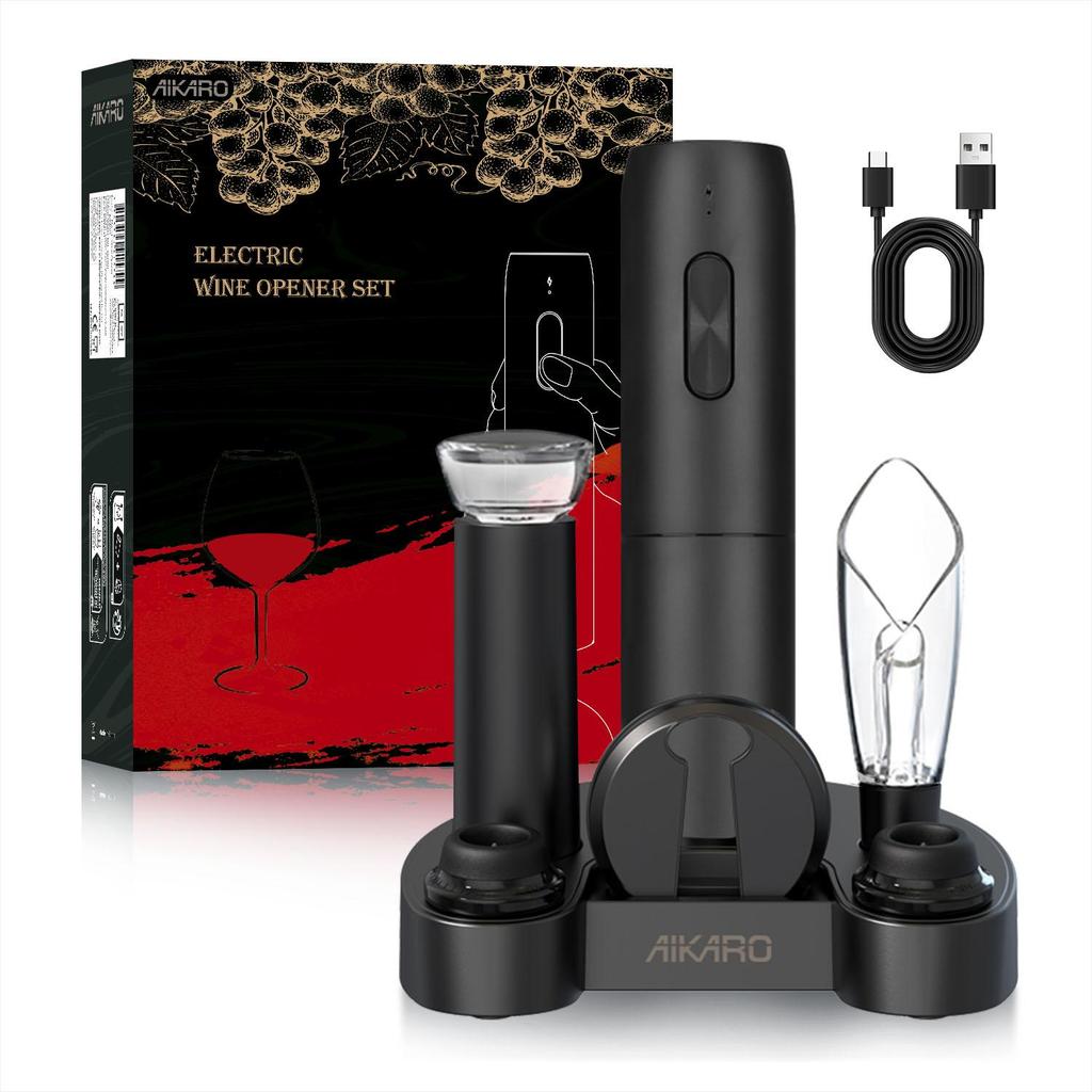 AIKARO - Electric Wine Bottle Opener Automatic Corkscrew, Rechargeable