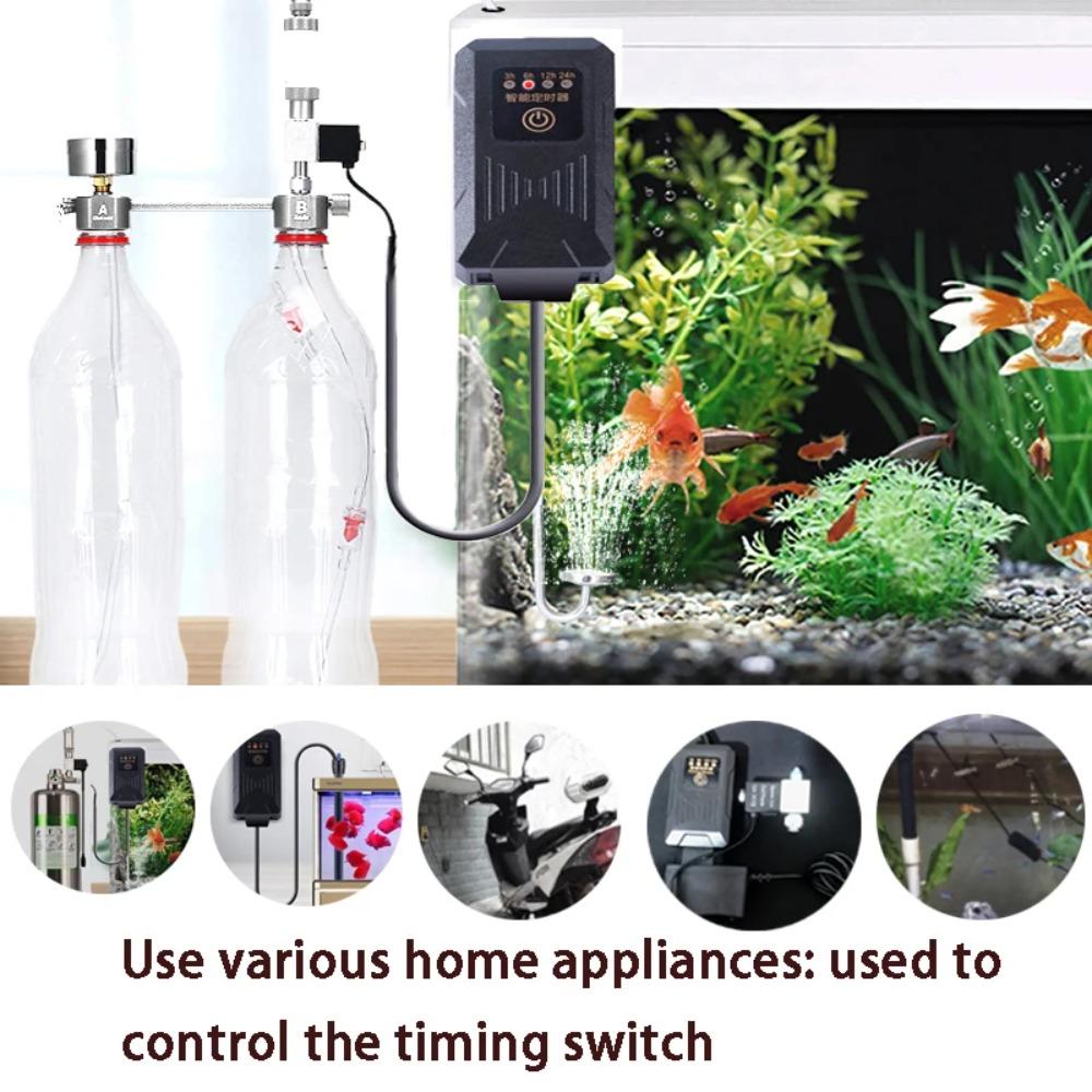 Four-speed Cycle Aquarium Timer Stable Adjustable Generator Timing Switch Black Fish Tank Timer For Aquarium Grow Light