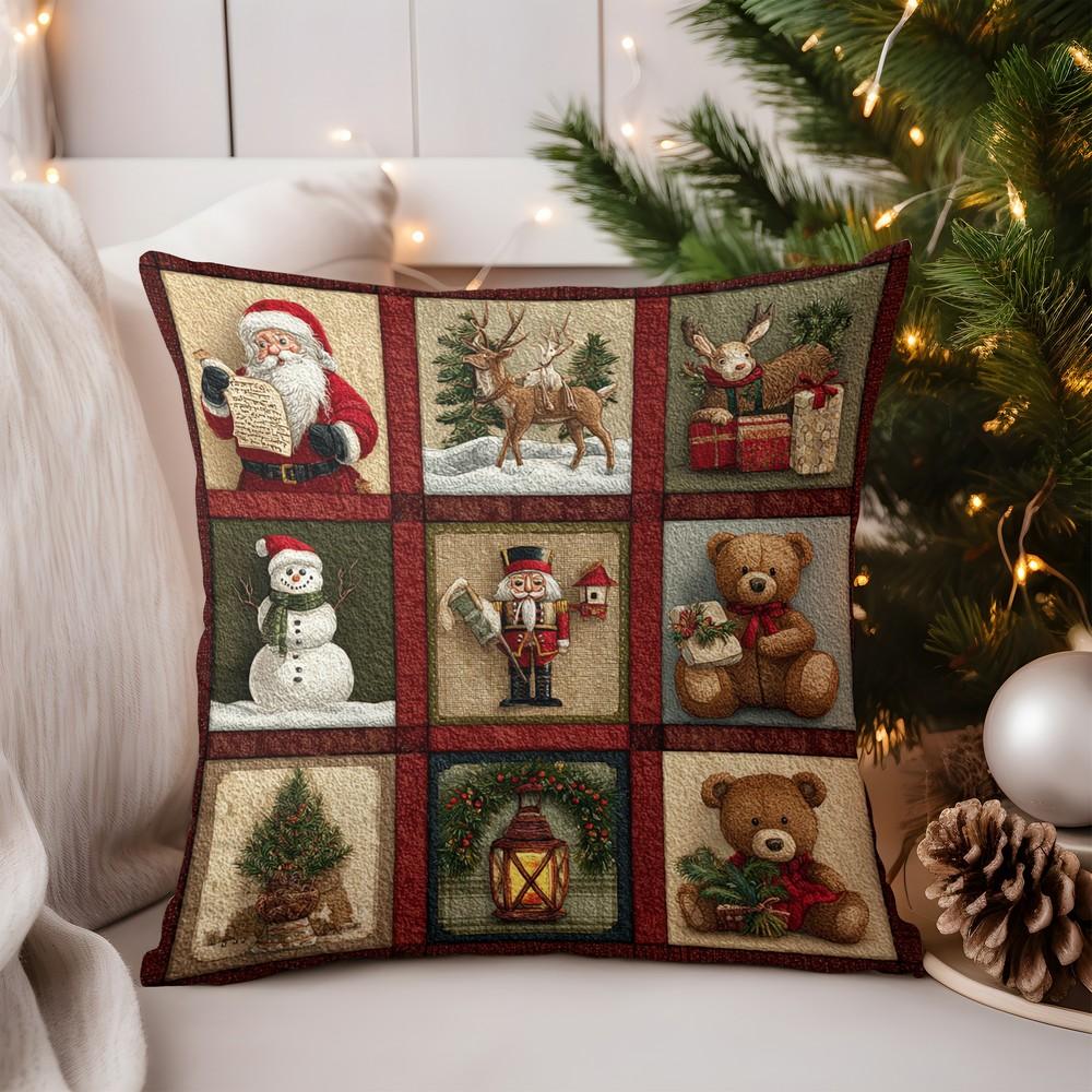 Home Decor Deer with Flowers and Butterflies Pillow Cover Pattern Cushion Cover Suitable for Sofa Bedroom Car Pillow Cover