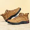 Handmade men boots autumn winter brown leather outdoor hiking sneakers plus size 39-48 male anti slip ankle boots Botas Hombre