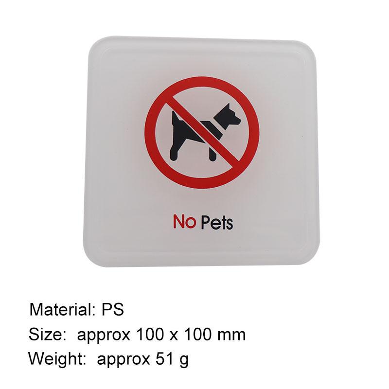 No Pets Allowed Pets Signs Public Place Logo Acrylic Wall Stickers Prohibition Warning Badge Plaque Dog Notice Store