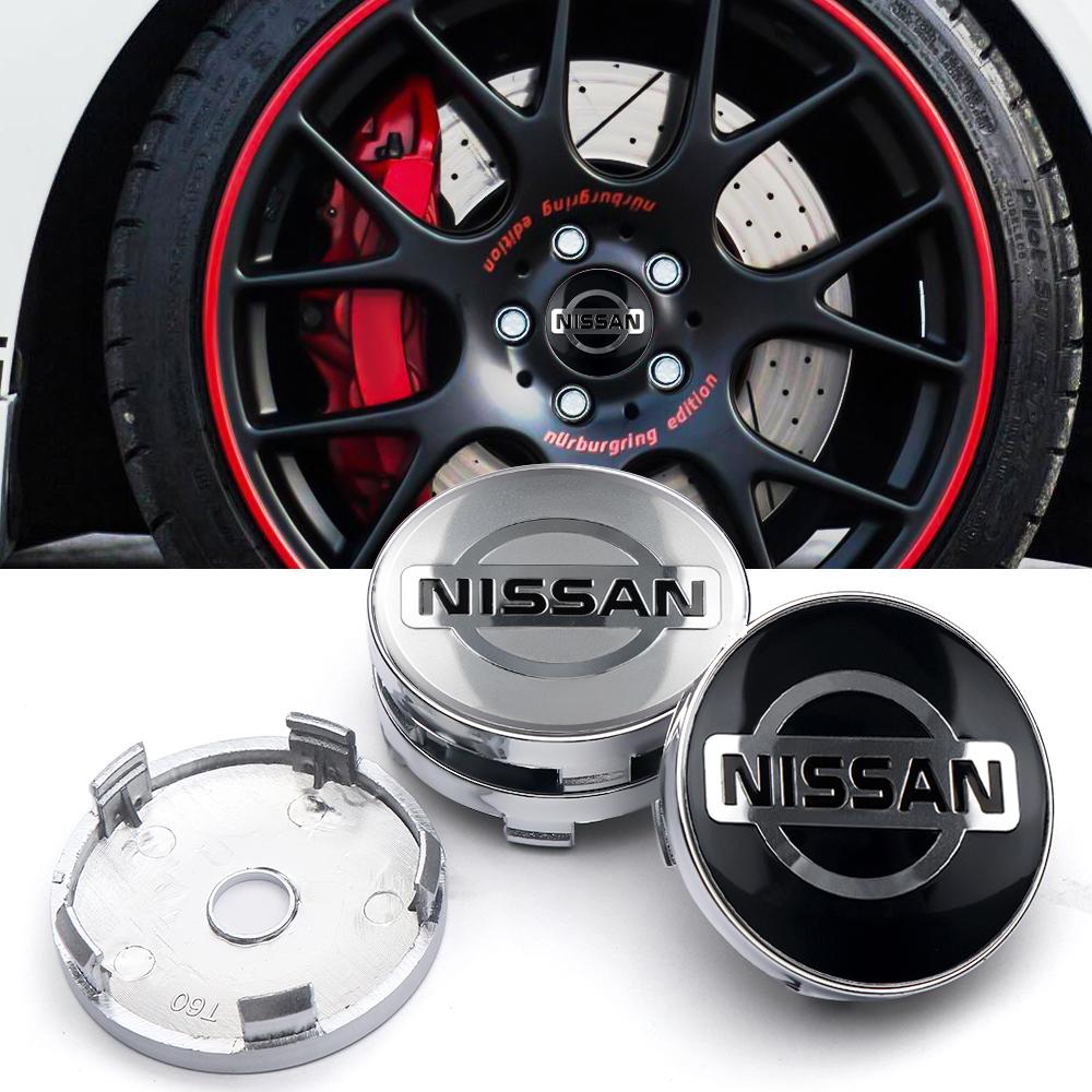 For Nissan ArR44Pcs 56/60mm Car Wheel Center Hub Caps Tire Rim Covers Car Accessories For Nissan Nismo X-Trail Almera Qashqai Note Leaf Teana