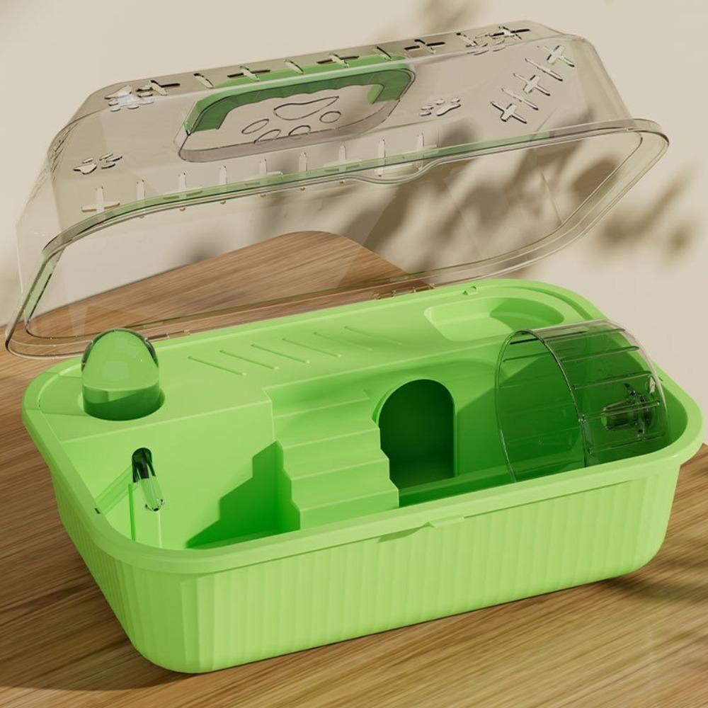 Transparent Hamster Habitat House Openable Top Small Animals Cages  for Gerbils Hedgehog
