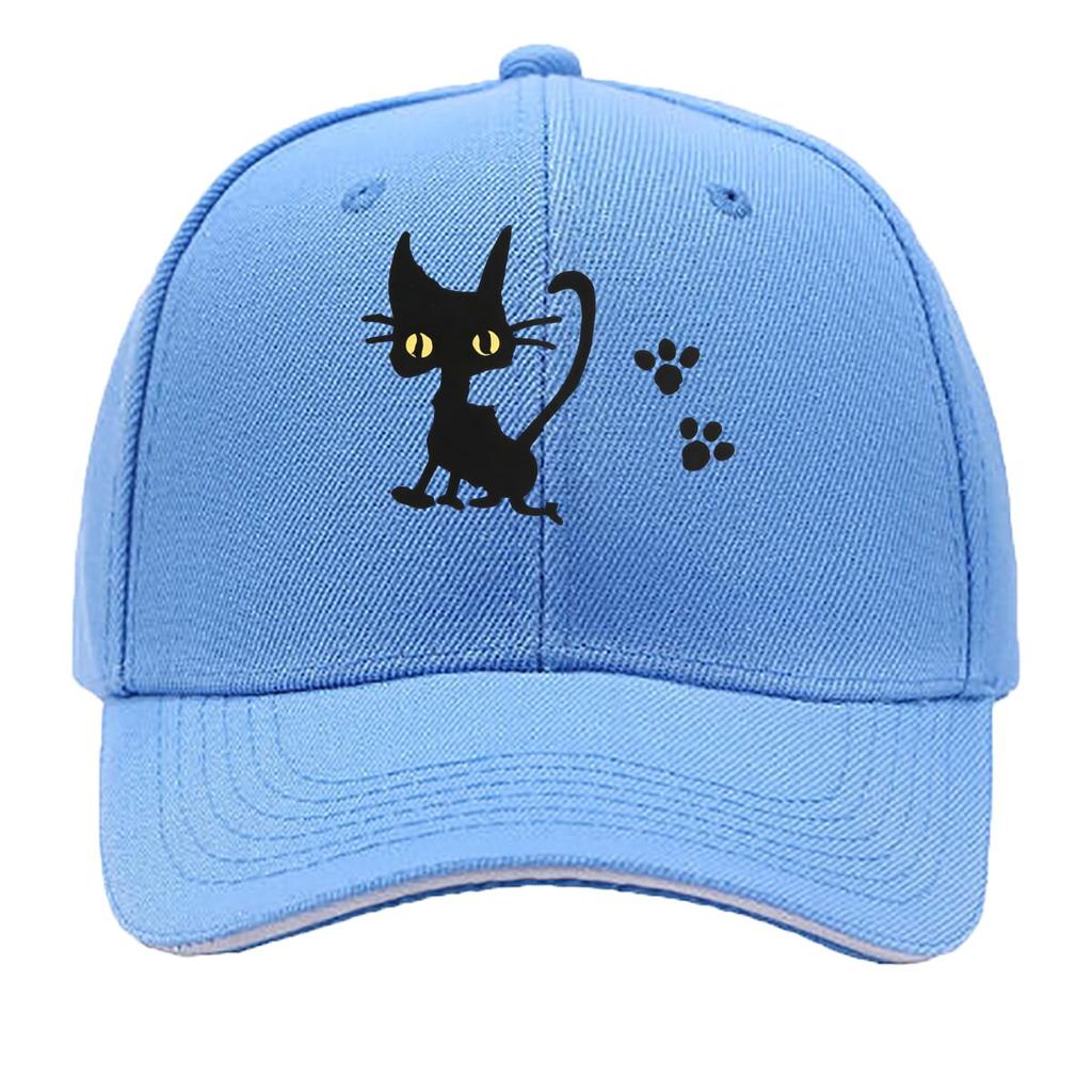 Multicolor Options Available for The Featuring a Black Cat Comfortable And Breathable This Solid C Sandwich Baseball Cap
