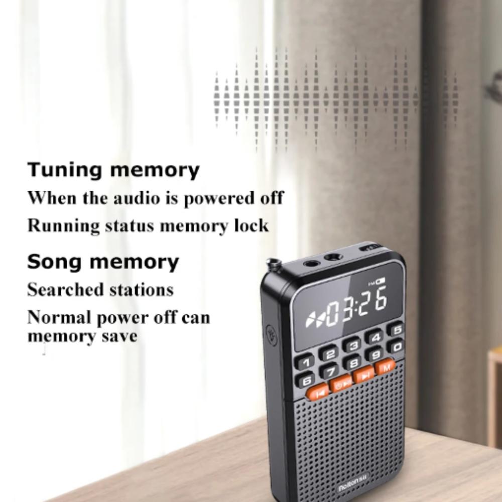 FM Mini Bluetooth Speaker Portable Radio TF Card Music Player Pocket Radio Receiver  Camping