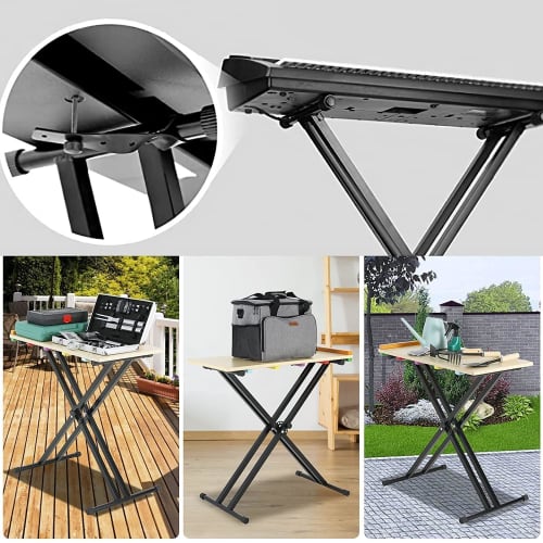 UYTON Keyboard Stand for Detachable Electronic Piano Keyboards (Height: 18.5-36.6 inches), Fits 54/61/73/76/88 Keys, Double Legs, Folds Up, Easy Assem