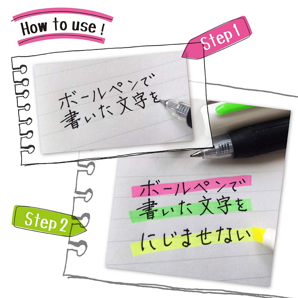 Zebra Justfit Mojini Line Highlighter Set, 5 Colors, Precision Tip, Compact 11.6x11.6x135.1mm, 53.5g