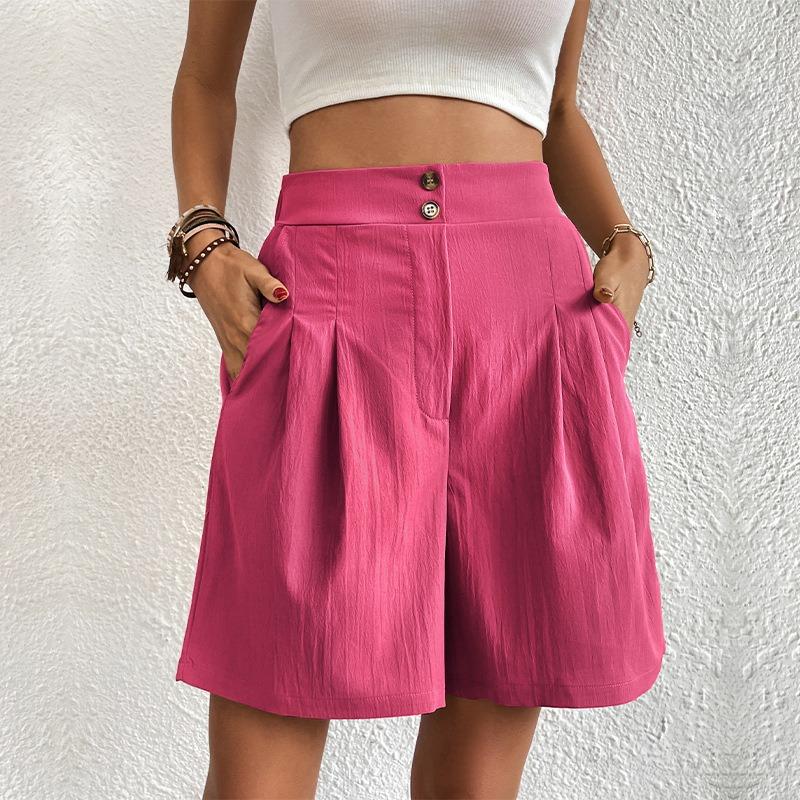 Summer Women's Shorts Loose Pants Casual Women's High Waist Wide Leg Shorts