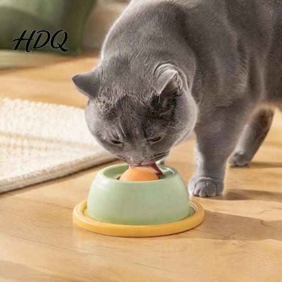 Gemakkelijk Schoon te Maken Huisdierbak Langzame Voerbak Likbak Interactief met Roterende Bal voor Honden Antislip Hond Orbitaal Ontwerp Yoghurt Botbouillon Stabiel Senior