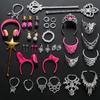 43Pcs 30cm Set Fashionable Doll Clothes Accessories Mini Camisole Skirt Necklace Earrings Crown Hangers Toy and Play Entertaining Safe Kid Friendly