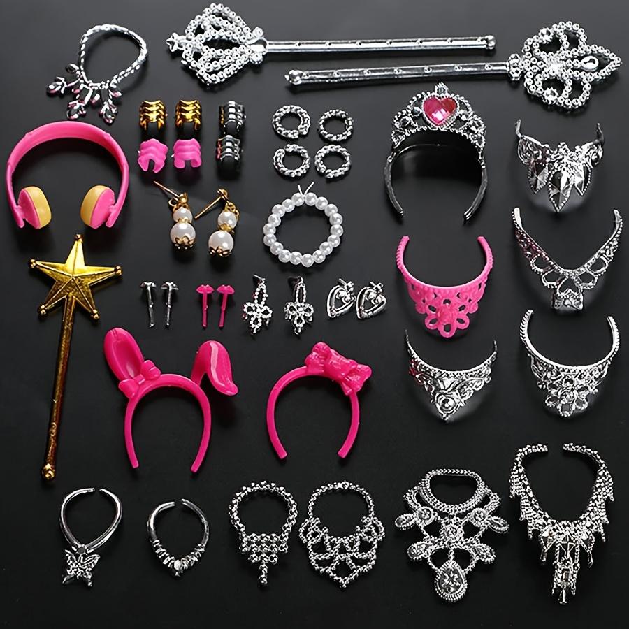 43Pcs 30cm Set Fashionable Doll Clothes Accessories Mini Camisole Skirt Necklace Earrings Crown Hangers Toy and Play Entertaining Safe Kid Friendly