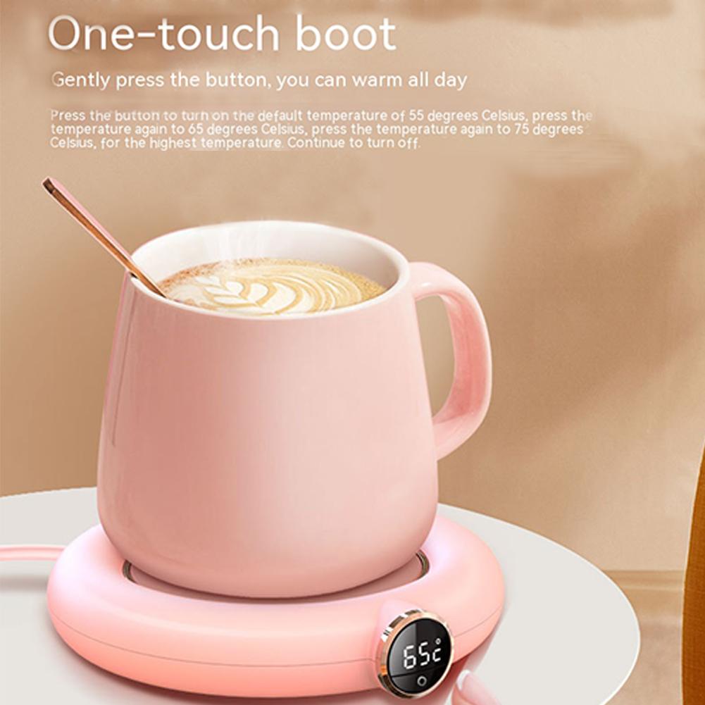 10W Mini Portable USB Electric Coffee Warmer With 3 Temperature Settings Digital Display For Heating Coffee Beverage Milk Tea Hot Chocolate