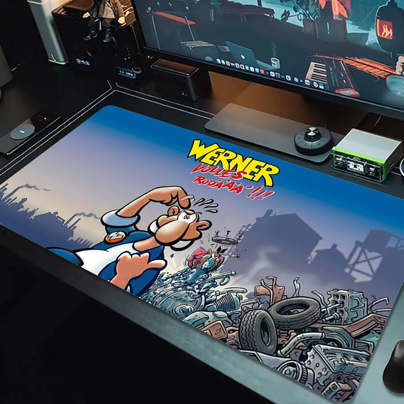 Werner Comic Mouse Pad Large Gaming Table Cushion Non-slip Laptop Tablet Big Mousepad XXL Mat Mini PC Playmat With Lock edge_xia
