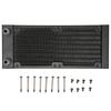 Water Cooling Radiator 8 Pipes 9.5mm Faucet 80mm Dual Fans Aluminum Heat Exchanger with Screws for Computer Printer