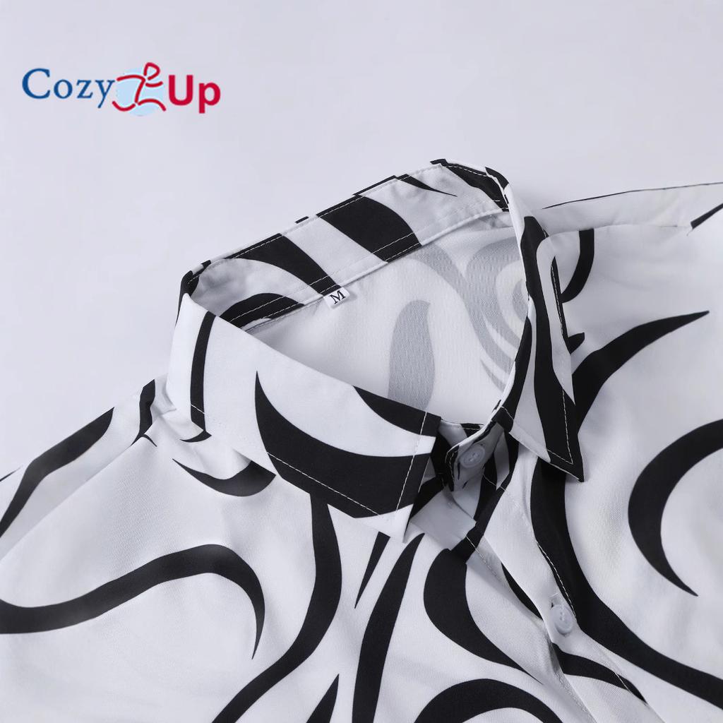 Casual Men's Black Stripe Printed Men's Short Sleeve Shirt Shorts Set Men's Shirt Summer 2025 New