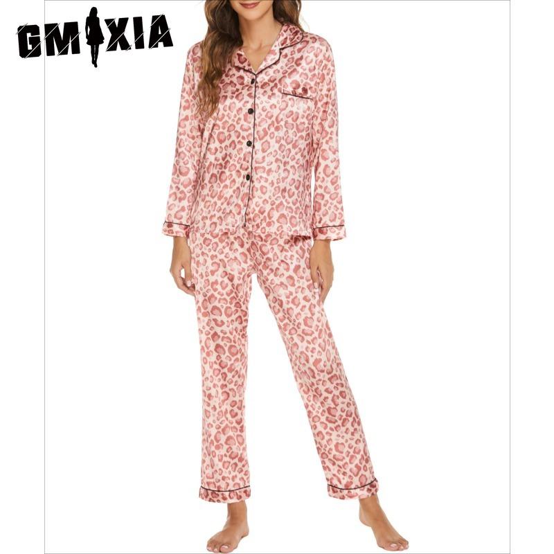 GMXIA Women's Homewear Cardigan Long Sleeve Autumn Fashion Casual Large Size Pajamas Set