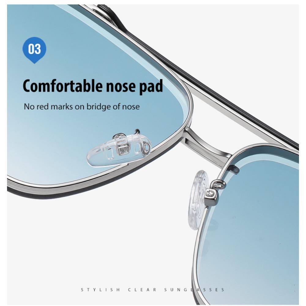 aoron Gradual Change Sunglasses Glasses Colorful Two-color Large Frame Sunglasses Fashion Metal Glasses