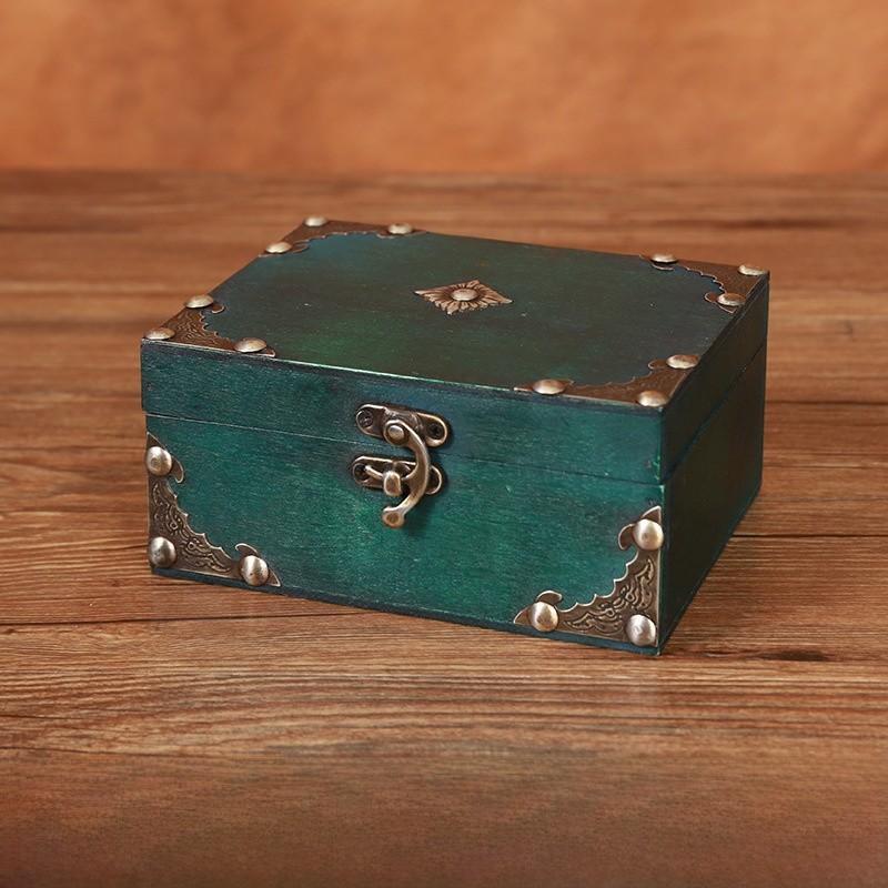 Vintage Girl Wooden Storage Box With Lid Jewelry And Organization Accessories