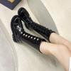Letter girls leather boots children's boots 2025 autumn and winter new middle-aged and older children's girls personality catwalk Martin boots