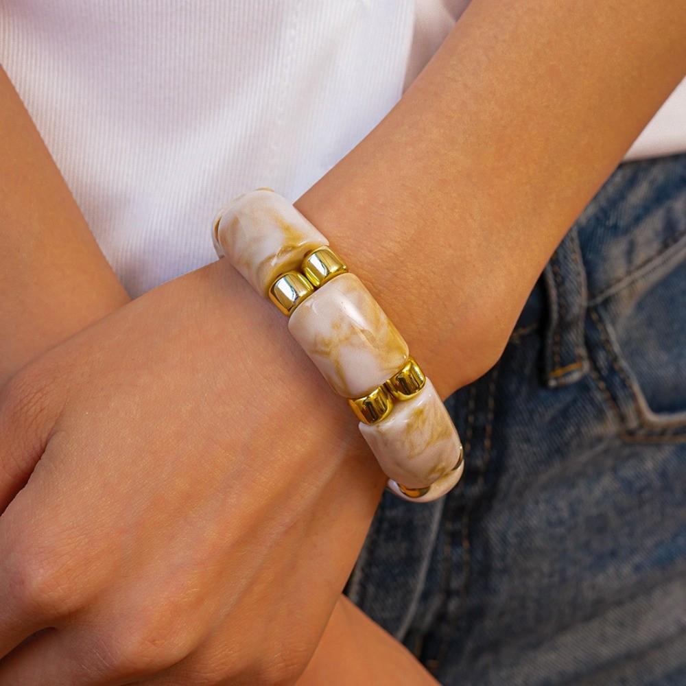 Bohemian Acrylic Bangle Geometric Retro Hand Ring Creative Wide Chunky Bangles  Women