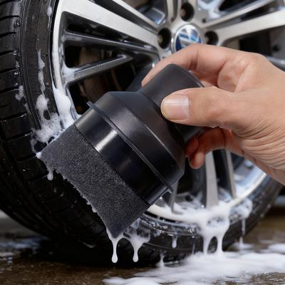 Car Tire Shine Applicator Brush Ergonomic Wax Applicator Pad Soft Shine Brush for Vehicles Portable Sponge for Tire Waxing Brush