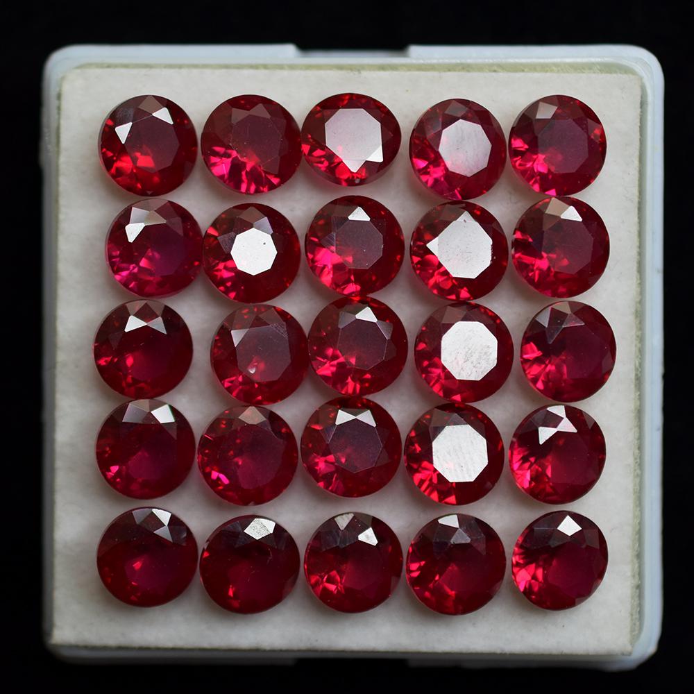 Natural Red Ruby Loose Gemstone 10.80 ct Round Cut 5x5 mm Lot Burmese for Jewelry Making and Crafts