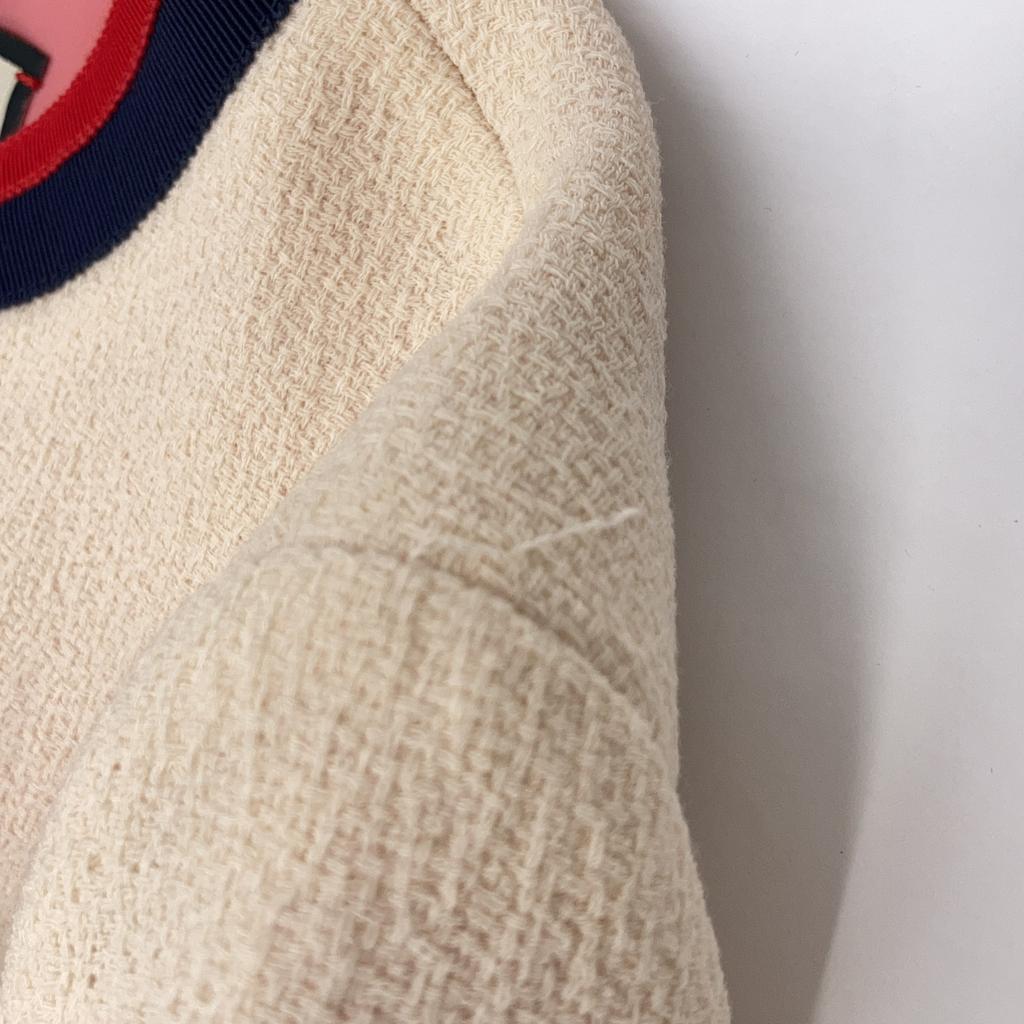 Gucci 488791 17 Year Ivory Short Sleeve Ribbon Jacket Jacket 38 IvoryUsed