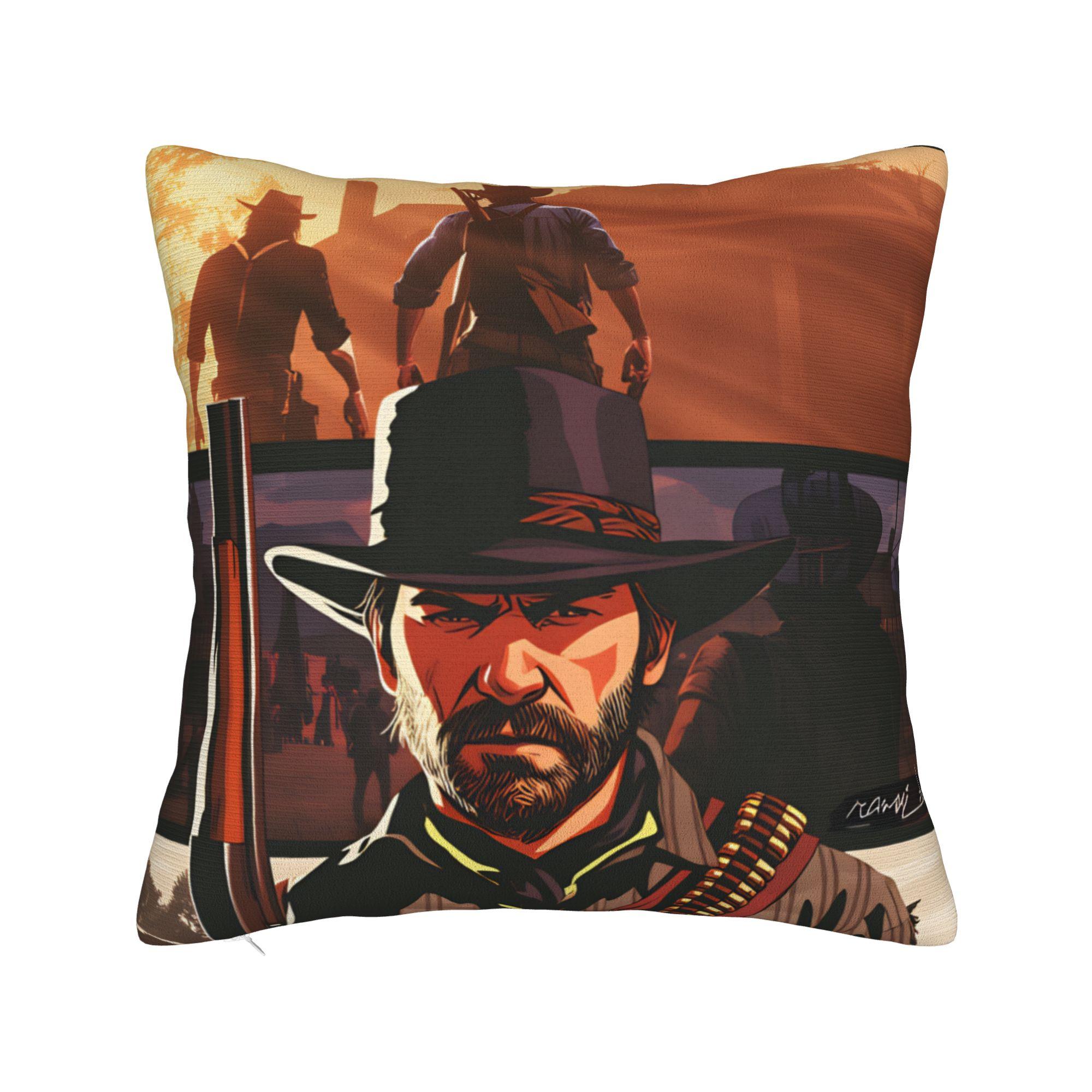 Чехол для подушки Arthur Morgan Red Dead Redemption Индивидуальный чехол для подушки для кресла в гостиной Винтажные наволочки 50*50cm