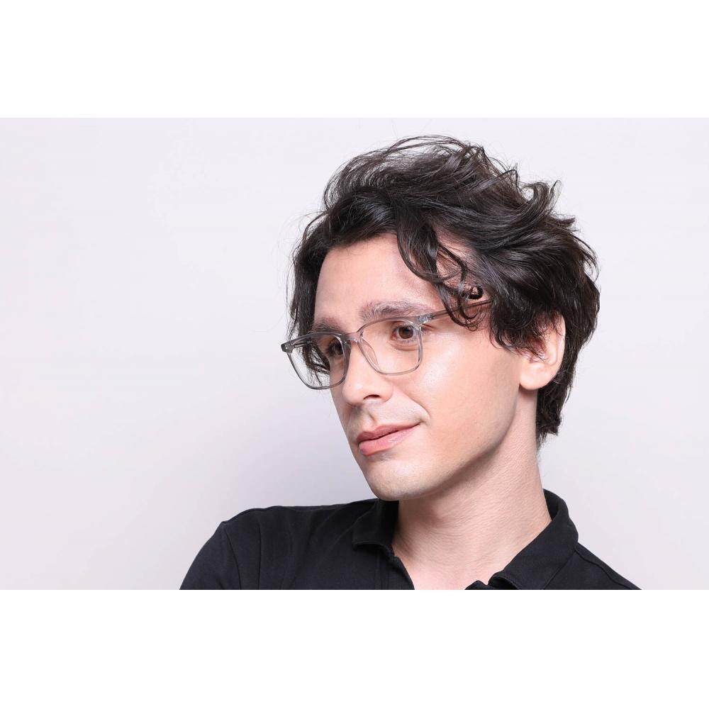 Full Rim Square Transparent Grey Smartbuy Collection Leonidas Cp124 Fashion Unisex Eyeglasses