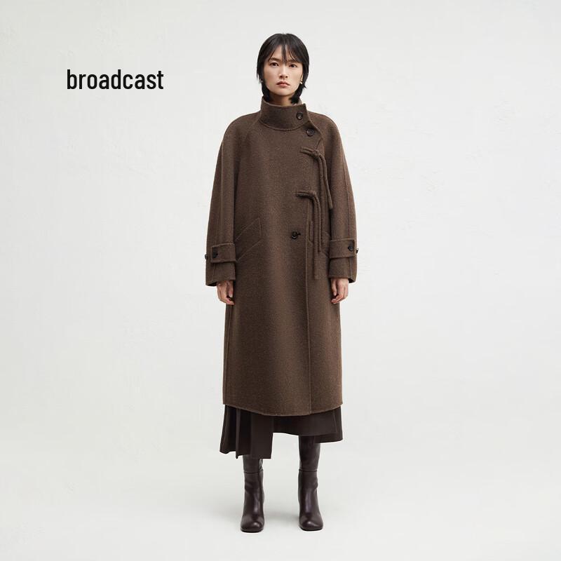 Women's Broadcast New Chinese Style Stand Collar Wool Blend Mid-Length Coat
