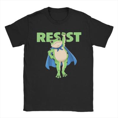 Men Resist Portland Frog T Shirt Cotton Tops Funny Short Sleeve Crewneck Tee Shirt Printed T-Shirts