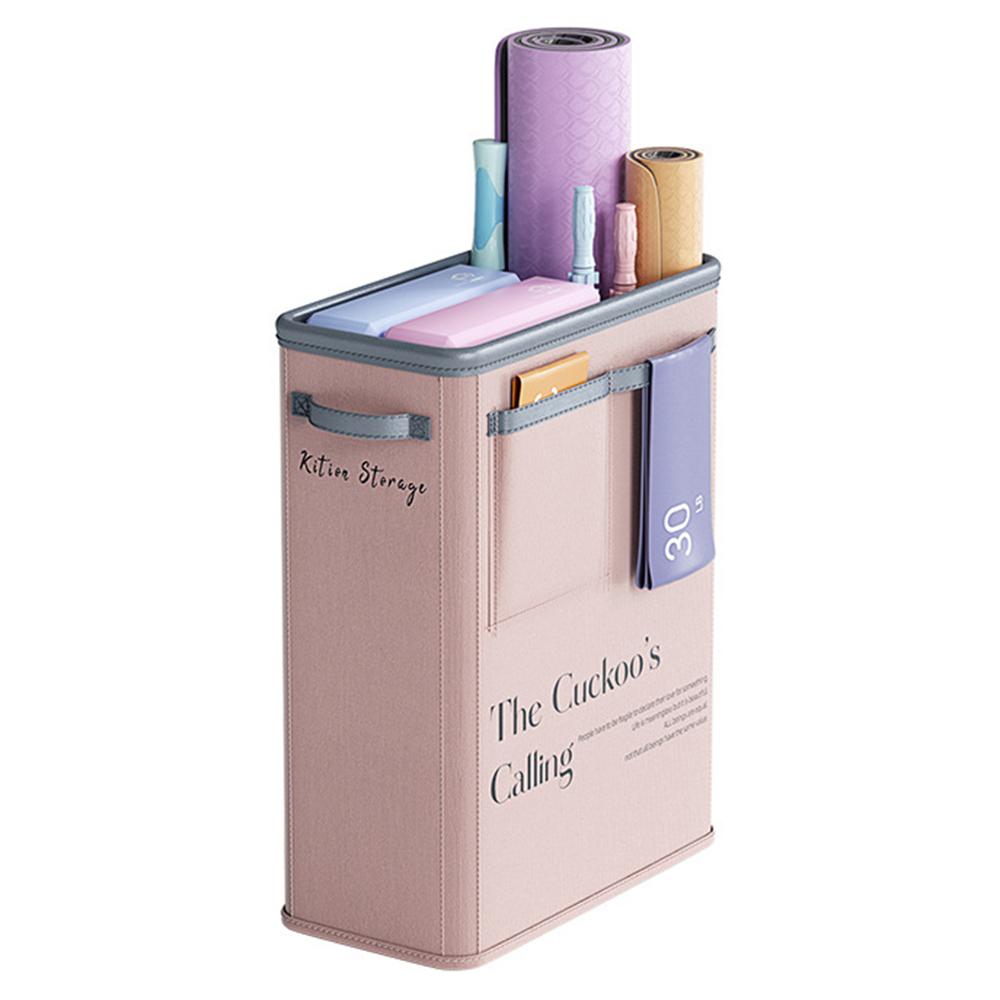 Foldable Yoga Mat Storage Bucket Space Saving Steel Frame Sports Equipment Organizer Basket