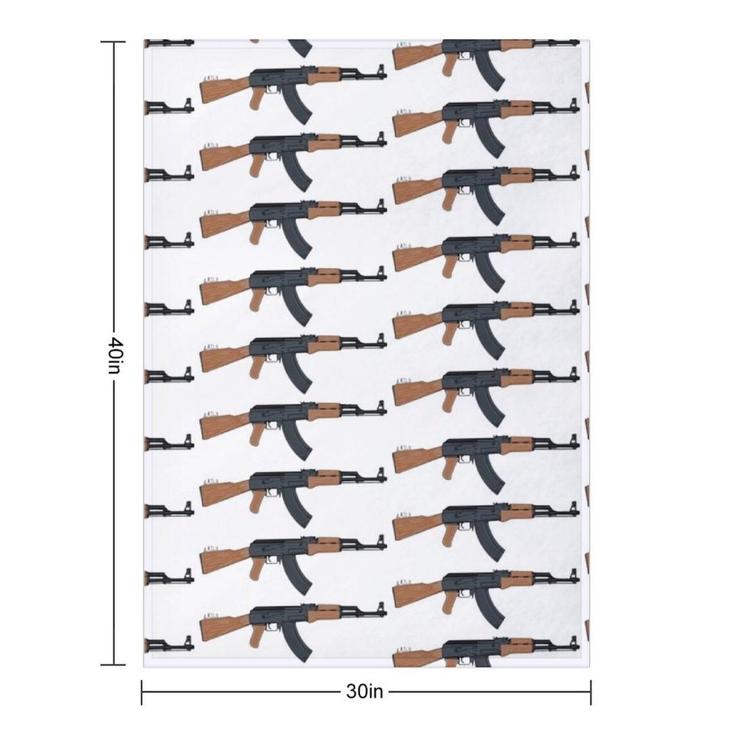 AK-47, Kalashnikov Rifle Throw Blanket Warm Winter Decorative Decorative Sofas Winter Beds Blankets