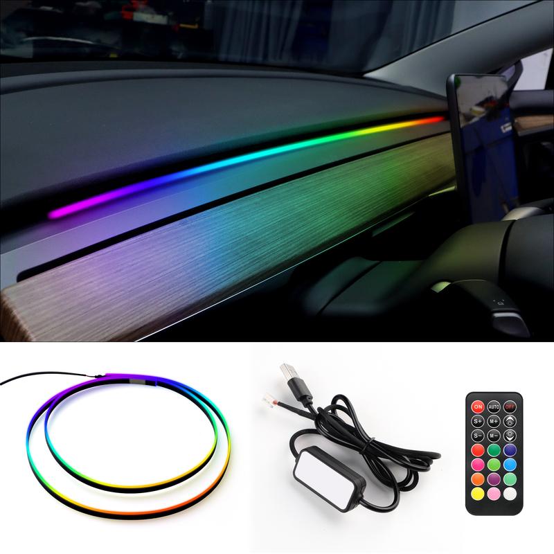 

Car Universal LED Ambient Strip Light For Tesla Model 3 Y S X LED Interior RGB USB APP Control Remote Symphony Atmosphere Lamp 90cm 35.43inch
