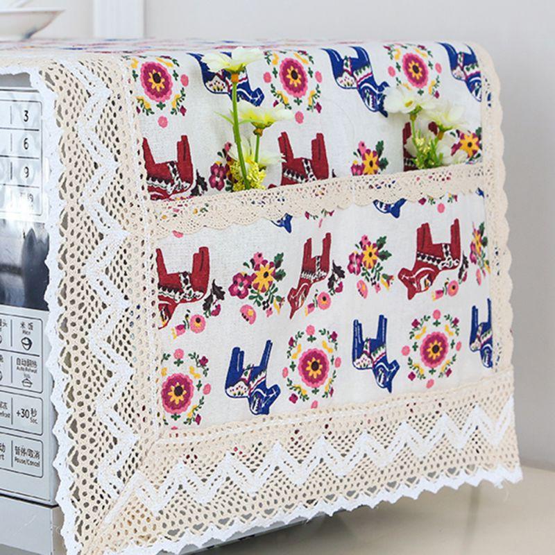Modern Simple Microwave Oven Cover Dustproof Cotton Machine Protector Decorative Kitchen Appliance Cover 39.3x13.7inches