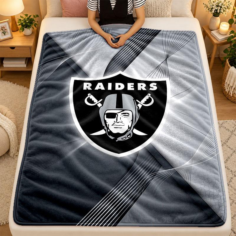 Flannel BlanketLas Vegas Raiders Warm Soft Throw Blanket for Indoor Sofa Bed Living Room Use