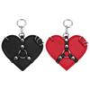 Portachiavi a Forma di Cuoio Punk Gotico Ciondolo per Borsa Creativo Borchie Cuore Fascino per Borsa Accessorio da Appendere