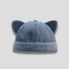 Adjustable Cat Ears Brimless Hat Cute Basin Hat Simple Bucket Cap  Travel