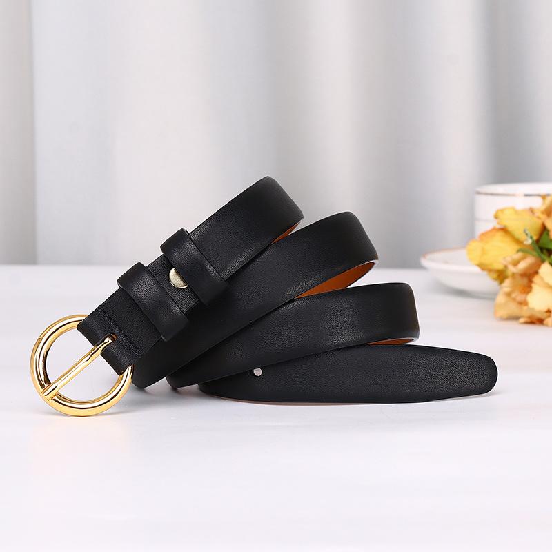 New Napa Leather Lady College Style White Belt Female Simple Fashion Trend Versatile Fairy Style Belt Female