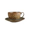 Retro Ceramic Coffee Cup and Saucer Set Light Luxury Ceramic Cup Niche Coffee Cup Latte Afternoon Tea Cup and Saucer Set