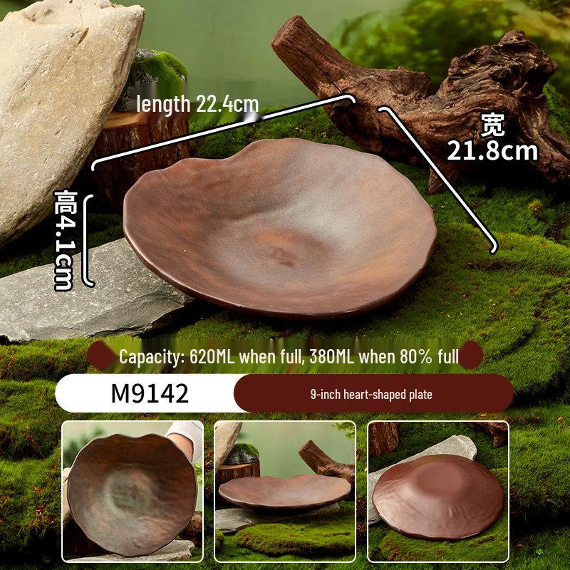 Melamine Plate for Gourmet Hot Pot, Barbecue & Shrimp: Mountain & Field Design