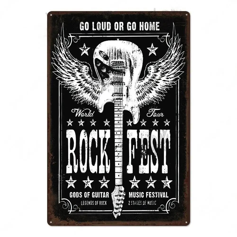 Vintage Musik Blechschild Rock Poster Plakette Metall Retro Wandkunst Dekoration Aufkleber für Bar Pub Man Cave Eisengemälde