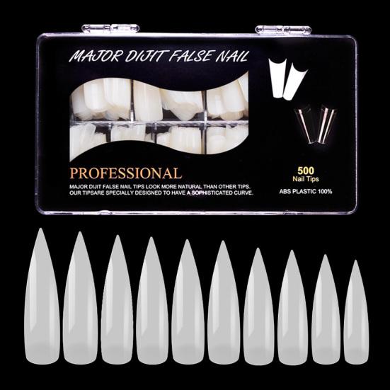 

500шт длинные заостренные накладные ногти покрытие для ногтей салоны домашний маникюр декор