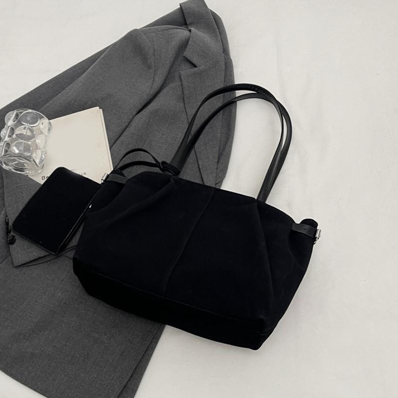 Bags Shoulder Suede For Yogodlns Women Large Capacity Totes Lightweight Underarm Bag Casual Shopper Handbag Solid Color Travel Bucket Bag