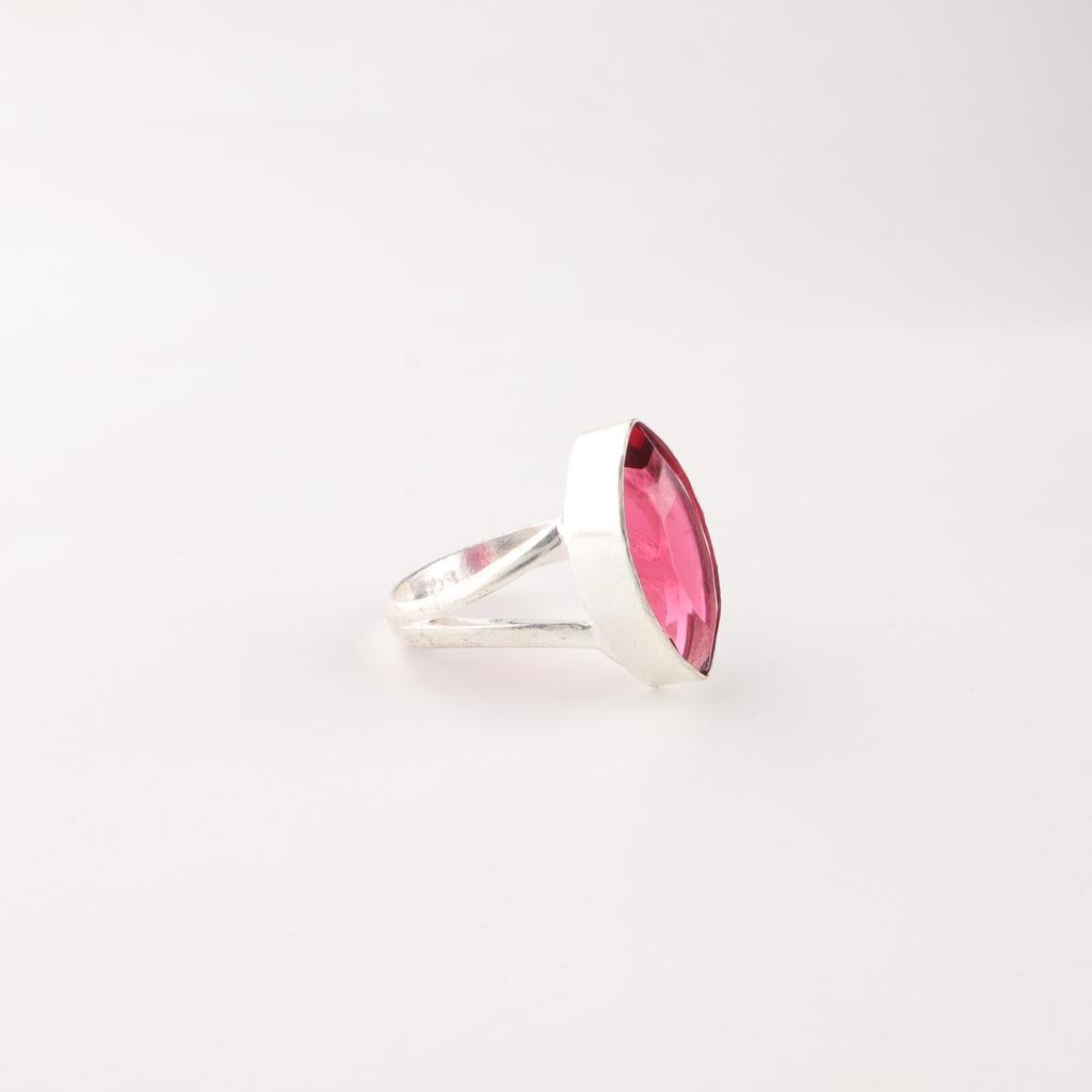 Pinker Rubellit Edelstein 925 Sterlingsilber Schmuck Handgefertigter Ring Geschenk für Mama RR-23-8