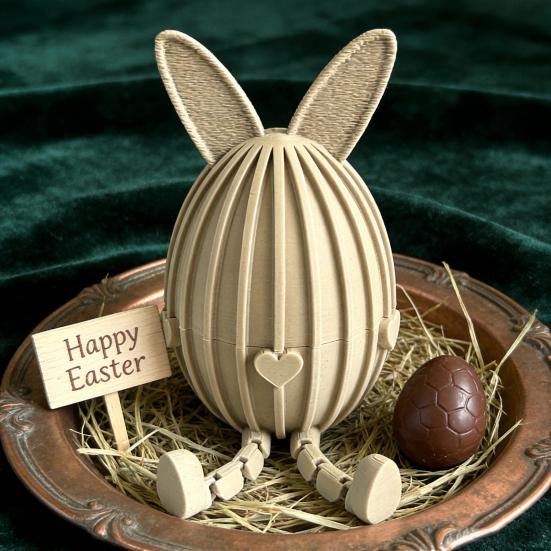 3D tištěné plnitelné velikonoční vajíčko, kloubový ohebný velikonoční zajíček s pohyblivými klouby pro dekoraci stolu, výplň do velikonočního košíku, dárky pro děti i dospělé