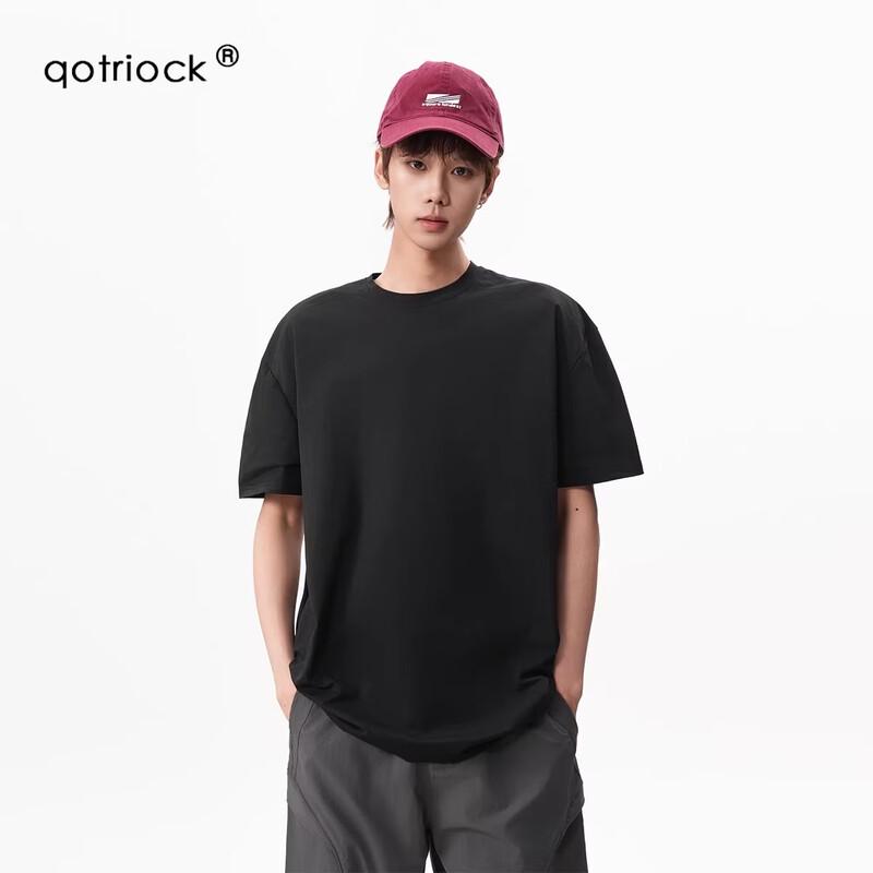 QOTRIOCK Unisex Cooling Loose Fit Round Neck T-Shirt M